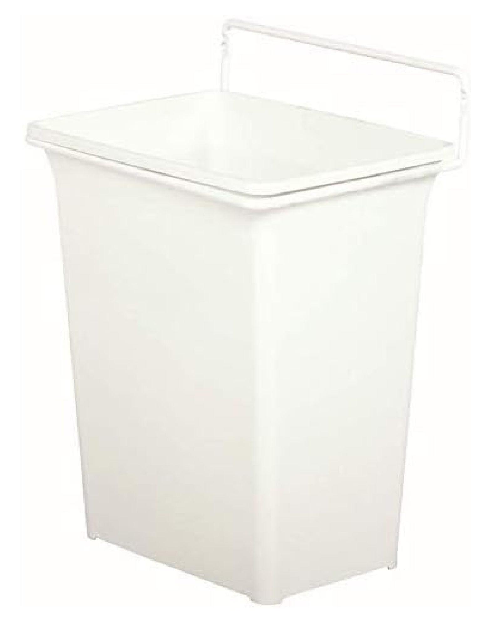 White Plastic Pull-Out Kitchen Waste Bin, 2.25 Gallons