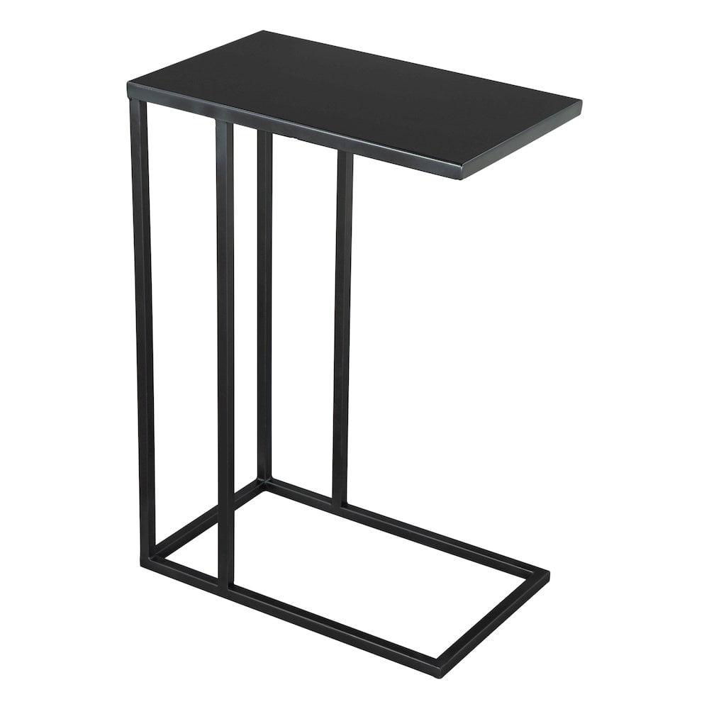 Black Powder-Coated Metal Rectangular Side Table