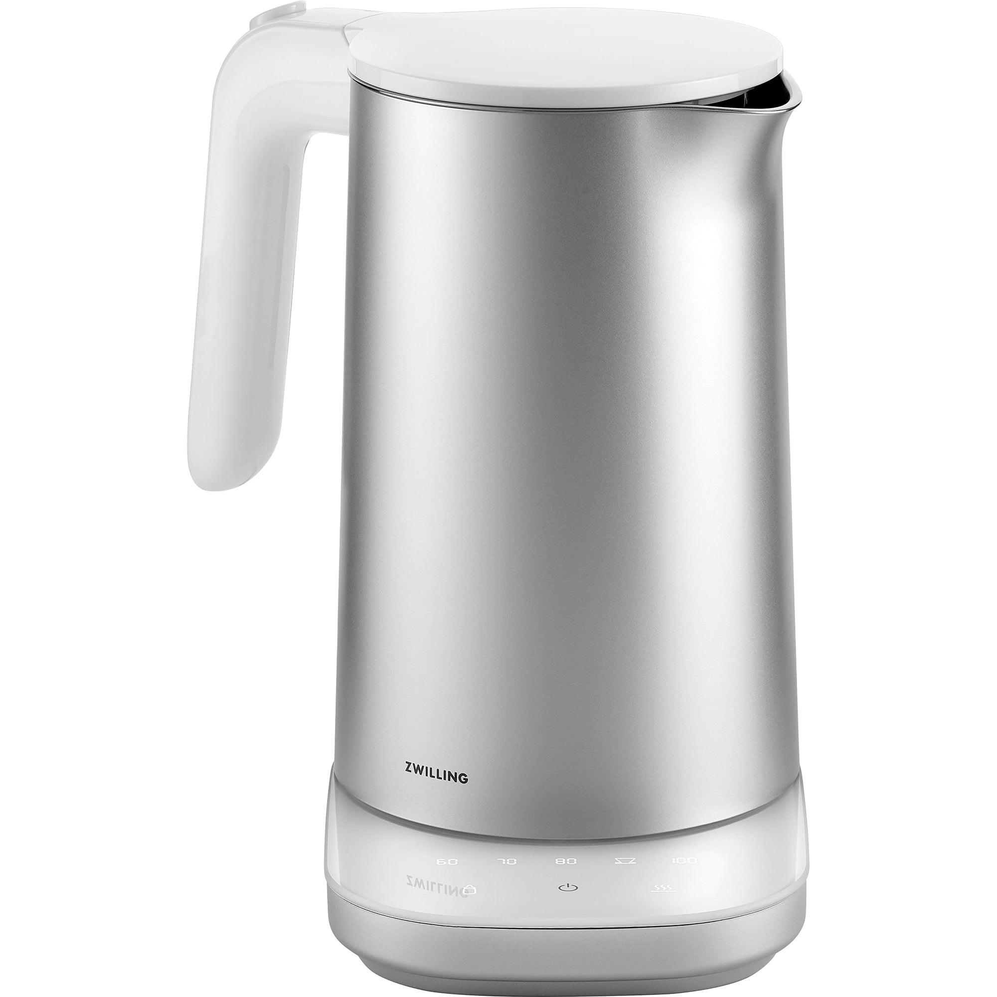 Silver 1-Liter Stainless Steel Electric Kettle with Cool Touch