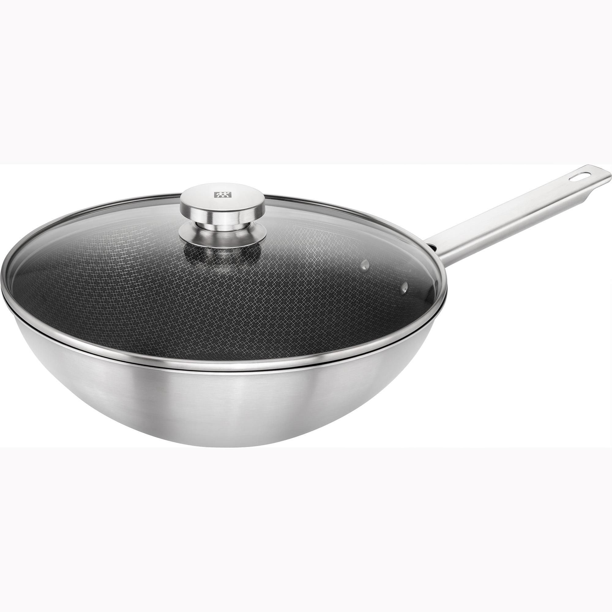 ZWILLING Joy Plus 12-inch Stainless Steel Nonstick Wok with Glass Lid