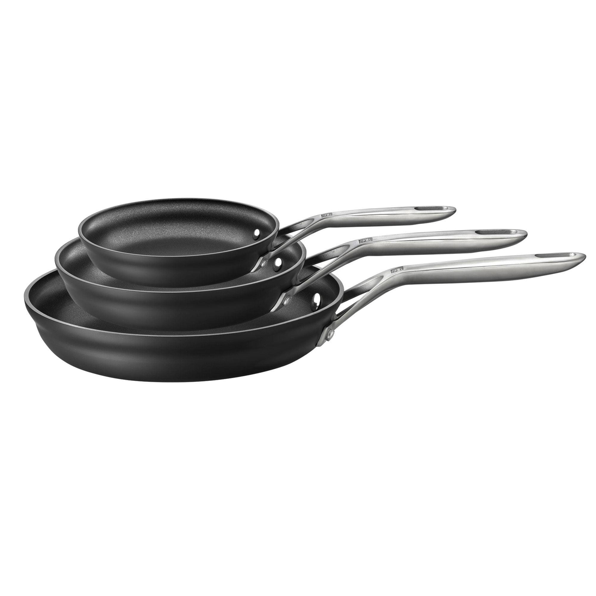 ZWILLING Motion Hard-Anodized 3-Piece Nonstick Fry Pan Set, Matte Black