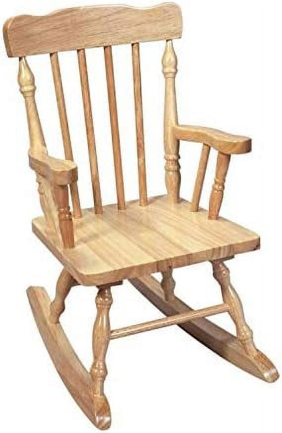 Antique Natural Wood Child's Spindle Rocking Chair
