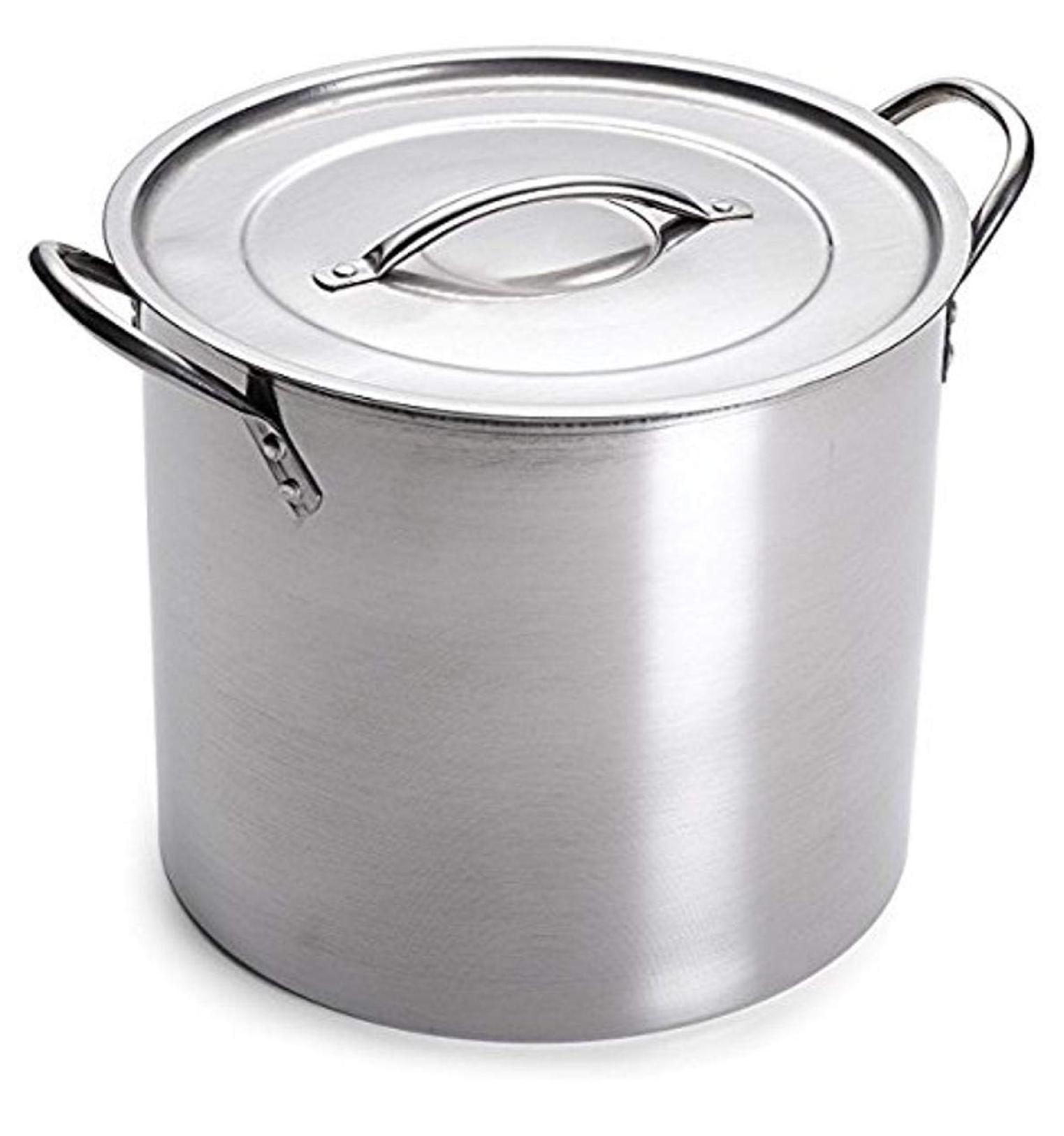 5 Gallon Stainless Steel Stock Pot with Lid, 12.5 x 12.5 x 11.5