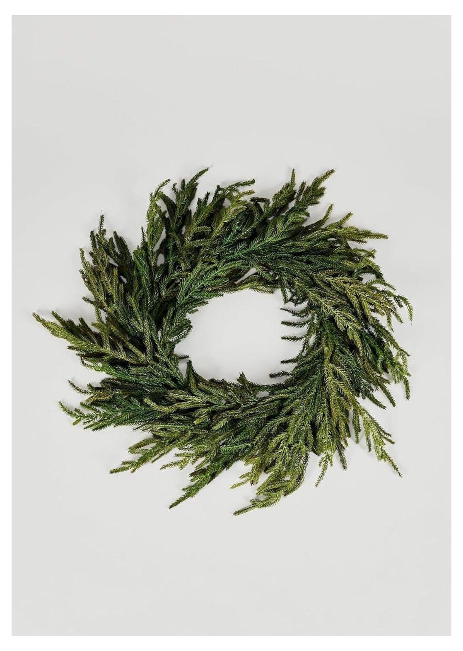 CodYinFI Real Touch Norfolk Pine Wreath - 24"