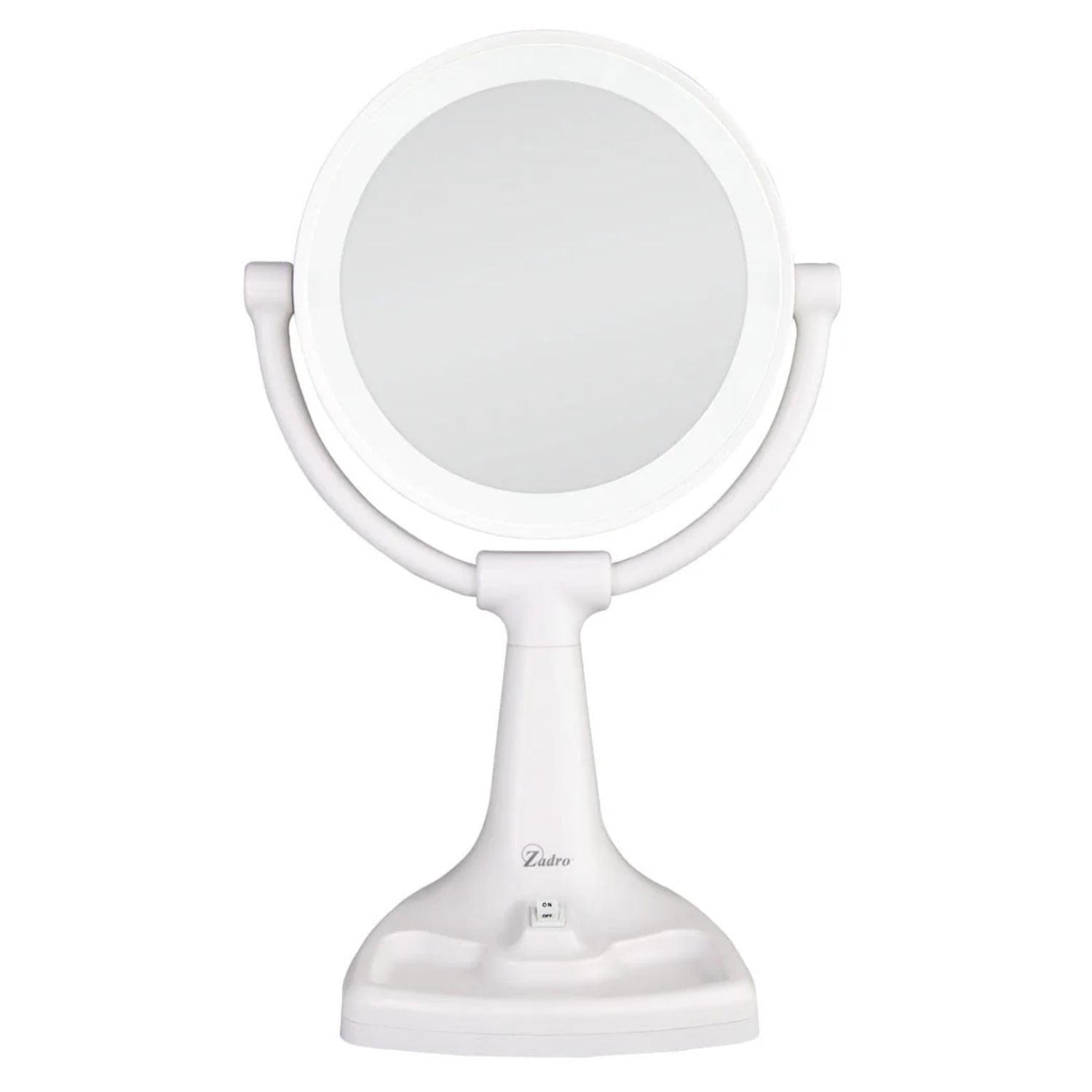 Zadro 11" Fluorescent Lighted Makeup Mirror with 10X/1X Magnification and Tray