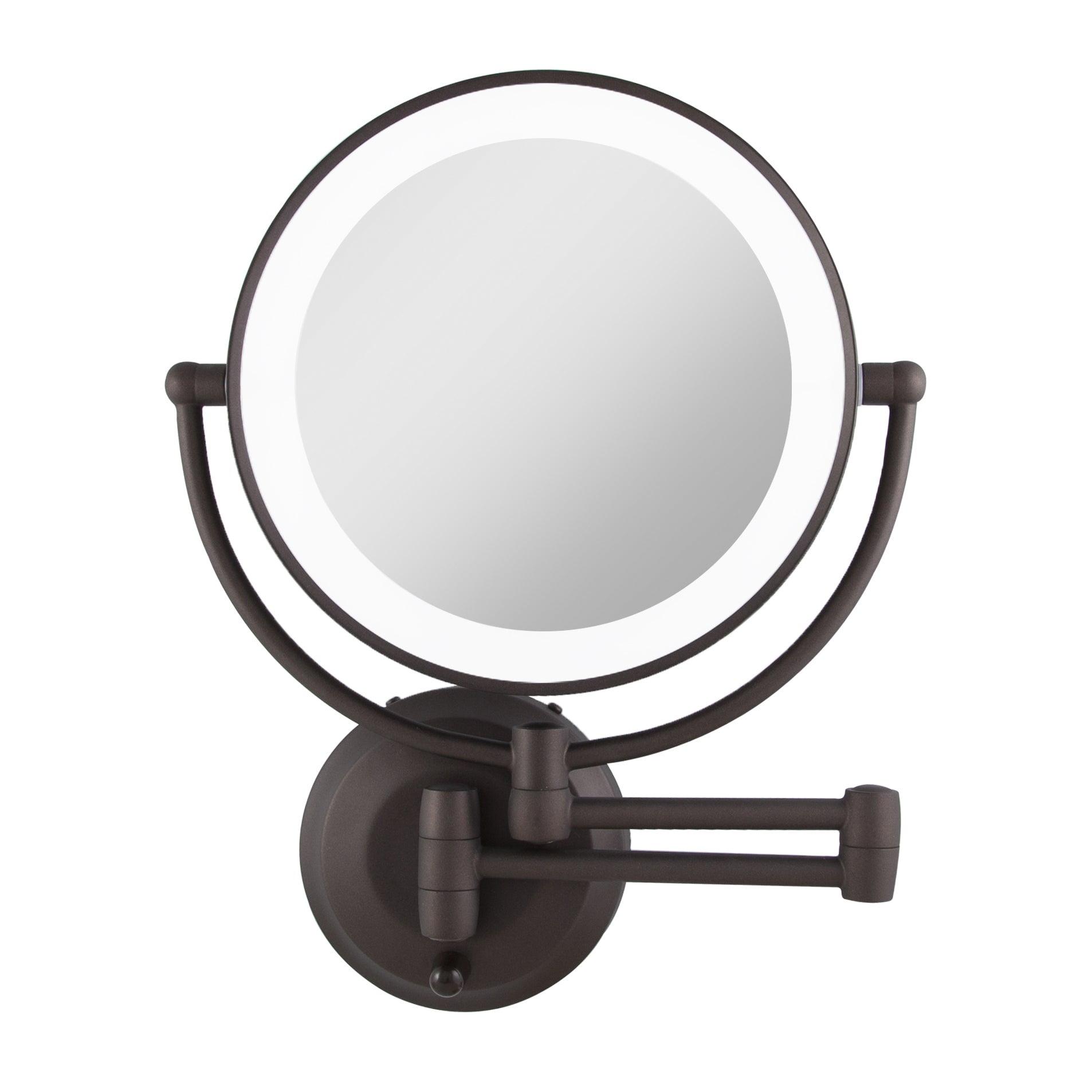 Elegant Oil-Rubbed Bronze LED Wall Mounted Magnifying Mirror