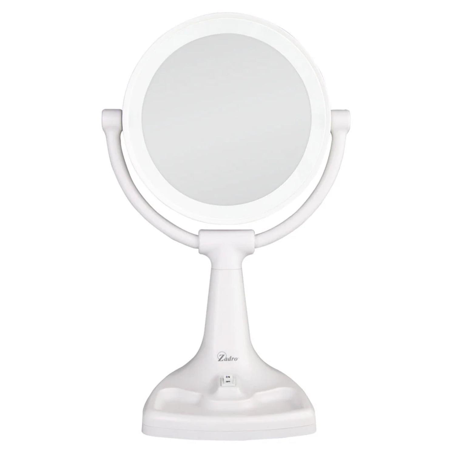 White Dual Magnification Lighted Vanity Mirror