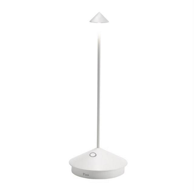 Zafferano Pina 11.4" 1-Light Portable Table Lamp Dimmable White with Polycarbonate Shade