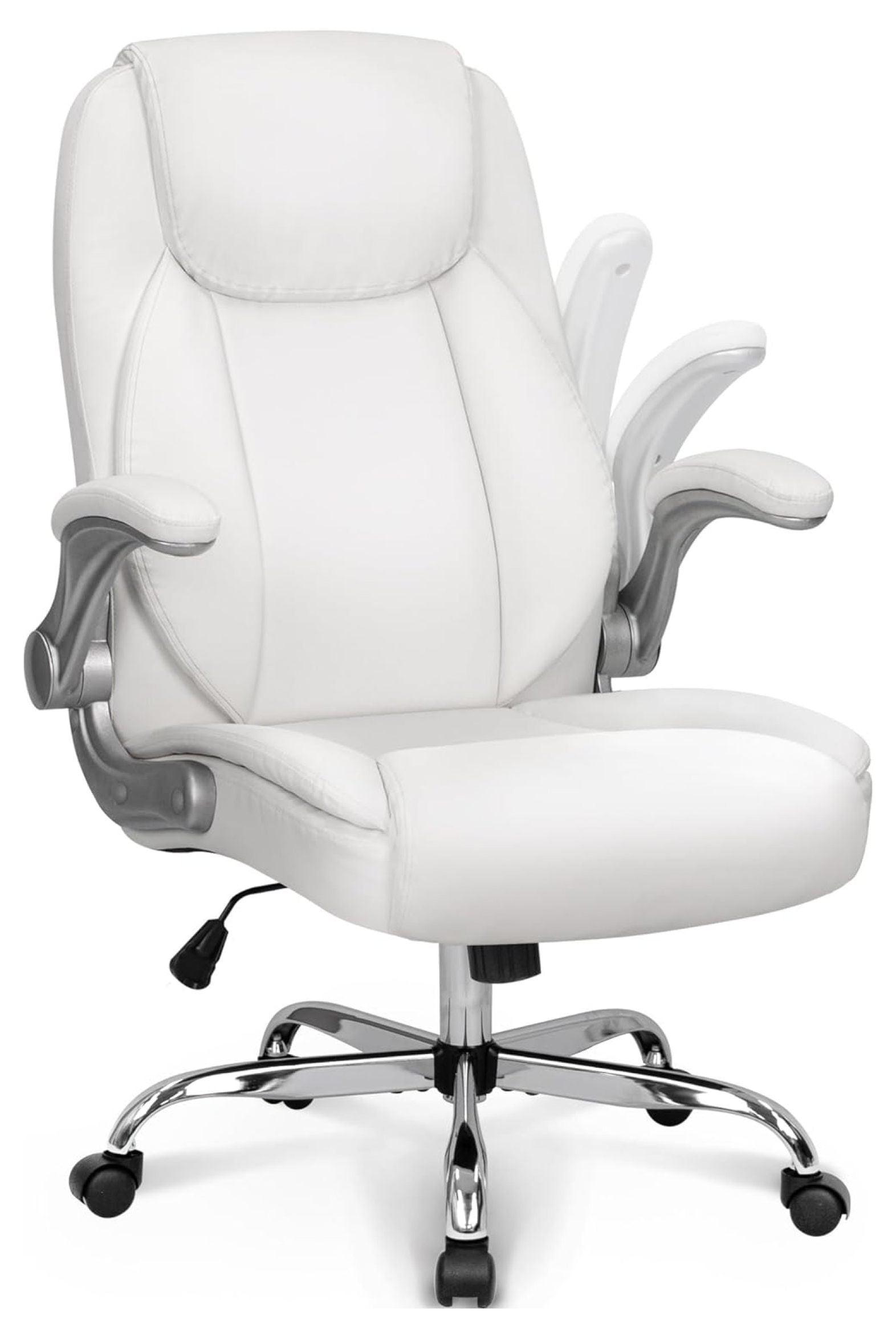 White High Back Leather Executive Swivel Office Chair