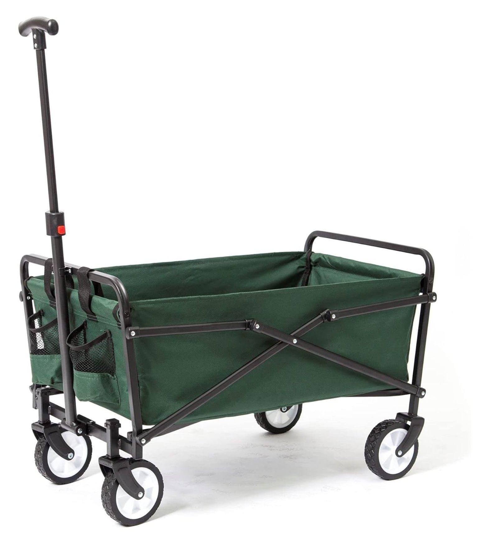 Seina Heavy Duty Compact Folding 150lb Capacity Outdoor Utility Cart, Green