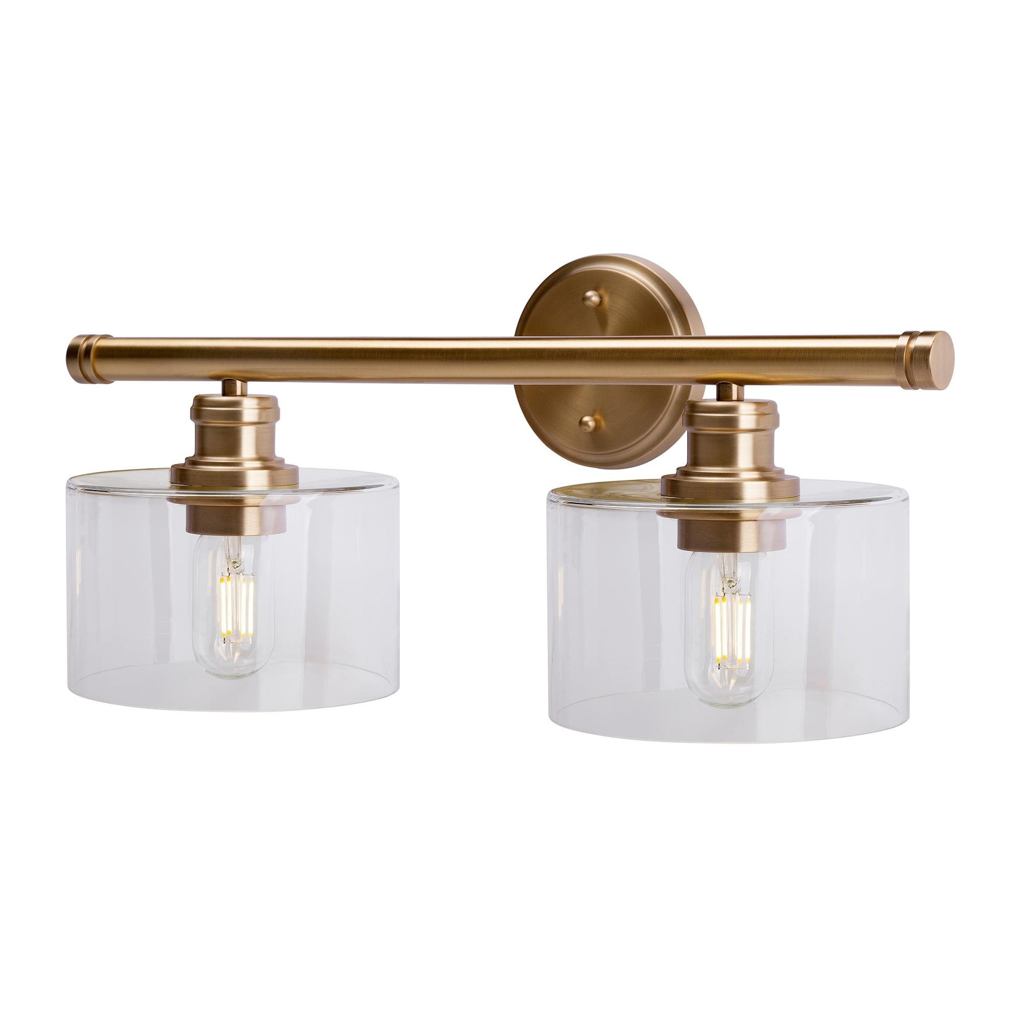 Zane Soft Gold and Black Cylinder Vanity Light, 20.75 in.