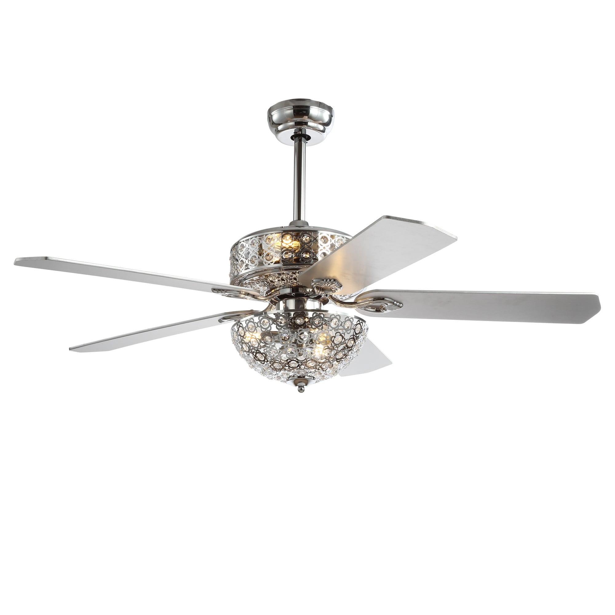 Zara 52" Chrome Filigree LED Ceiling Fan with Reversible Blades