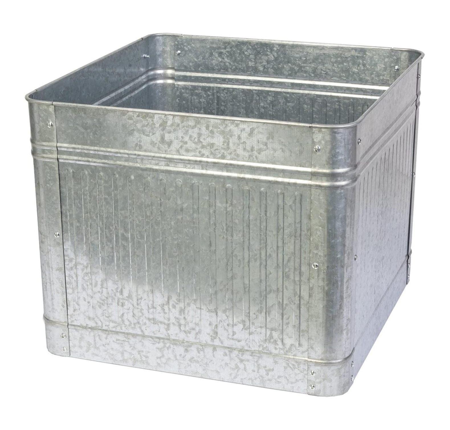 Galvanized Steel Square Raised Garden Bed Planter