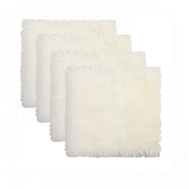Natural New Zealand Sheepskin Chair Pad | 4-Pack | Natural | 17"x17"