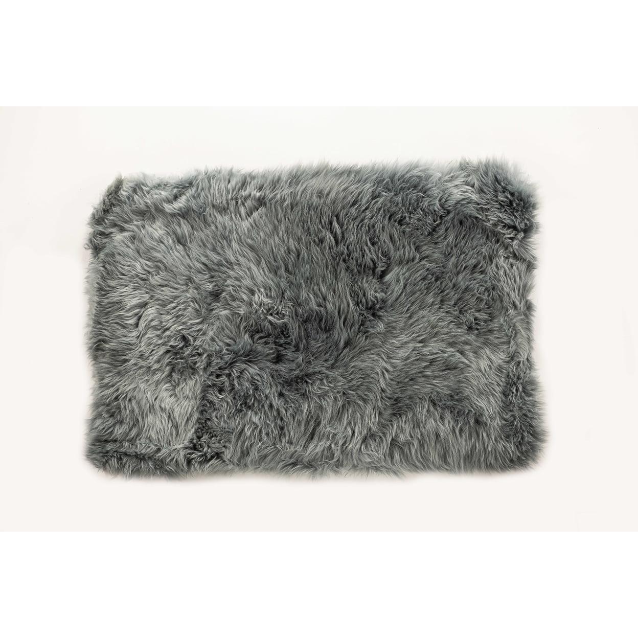 Natural New Zealand Sheepskin Single Rectangular Rug | Grey | 2'x3'
