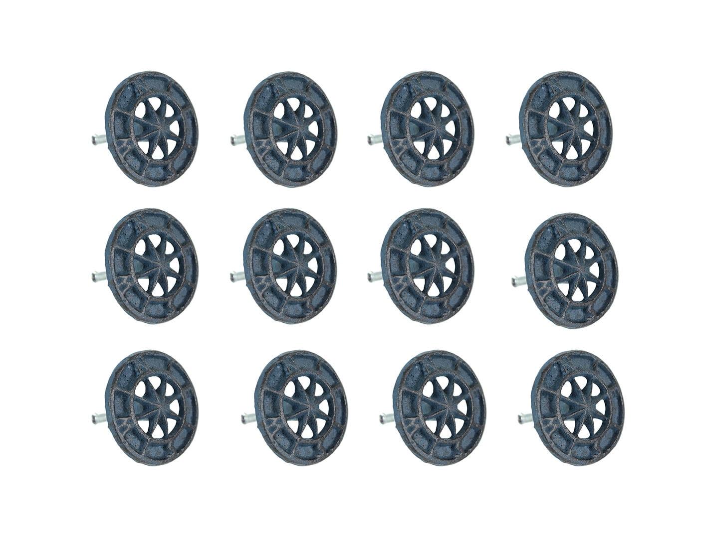 Zeckos Set Of 12 Light Blue Cast Iron Compass Rose Drawer Pulls Cabinet Hardware Knobs (Set of 12)