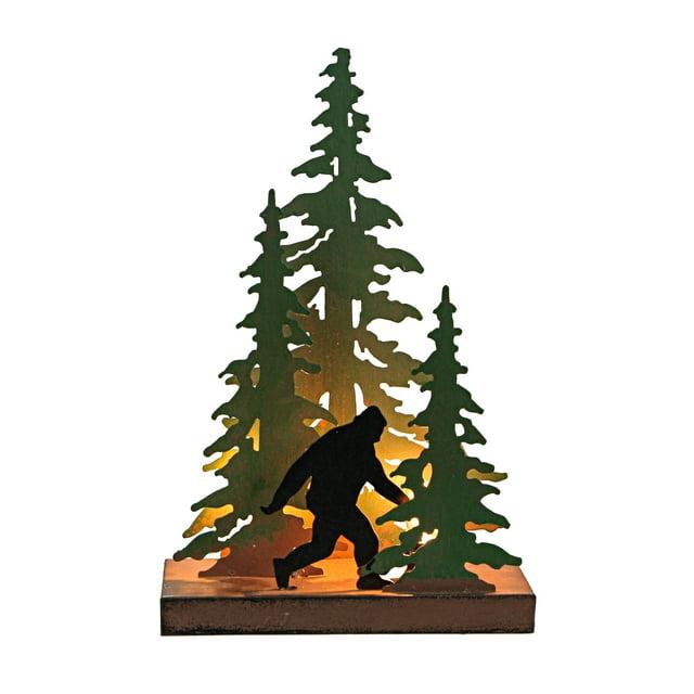 Millwood Pines Rustic Metal Rude Bigfoot In Forest Accent Lamp Decorative Sasquatch Home Decor