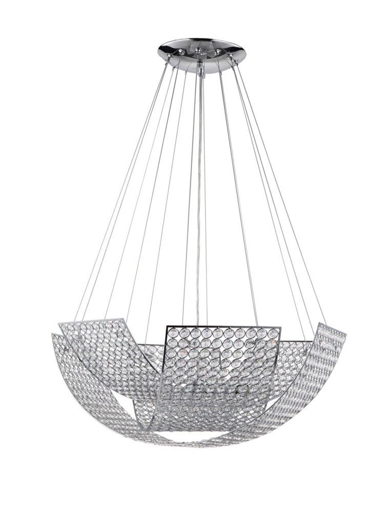 Monarch Chrome and Crystal 8-Light Geometric Chandelier