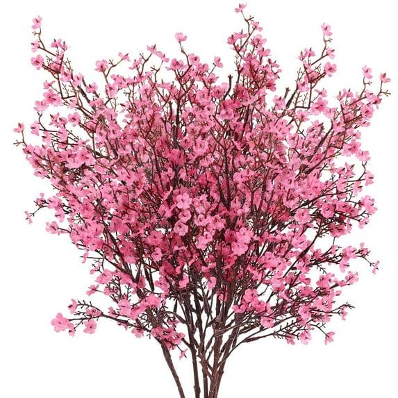 Viworld 6 Bundles Baby Breath Flowers Artificial Bulk Gypsophila Bouquets Pink Real Touch Silk Floral Arrangements for Table Centerpieces Wedding Home Farmhouse Party DIY Decor