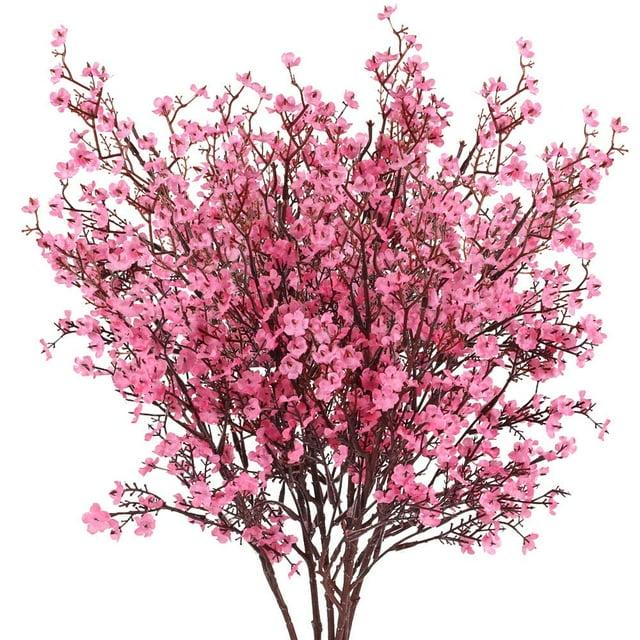 Viworld 6 Bundles Baby Breath Flowers Artificial Bulk Gypsophila Bouquets Pink Real Touch Silk Floral Arrangements for Table Centerpieces Wedding Home Farmhouse Party DIY Decor