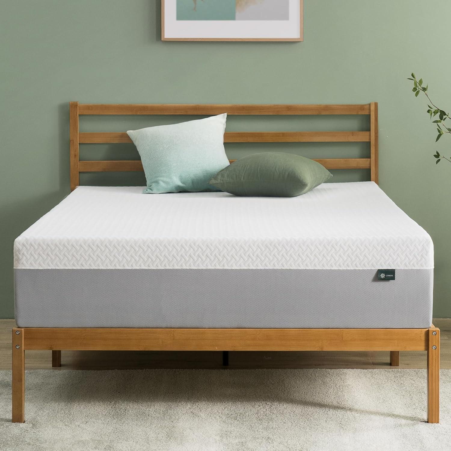 ZenZone 12 Inch Green Tea Memory Foam Queen Mattress