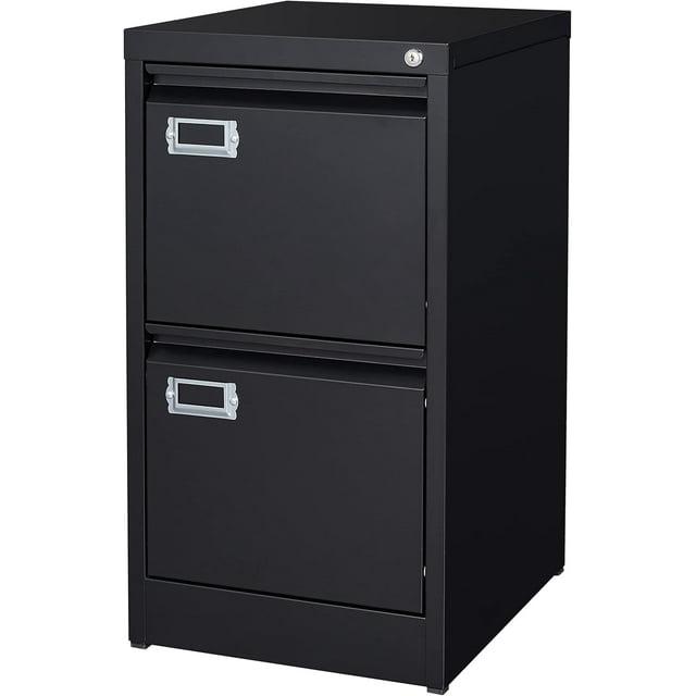 Zengpin  2 Drawer File Cabinet with Lock Metal Vertical Filing Storage Cabinet Office Home Steel Vertical File Cabinets for A4 Legal/Letter Size Narrow File Cabinet Locked,Assembly Required