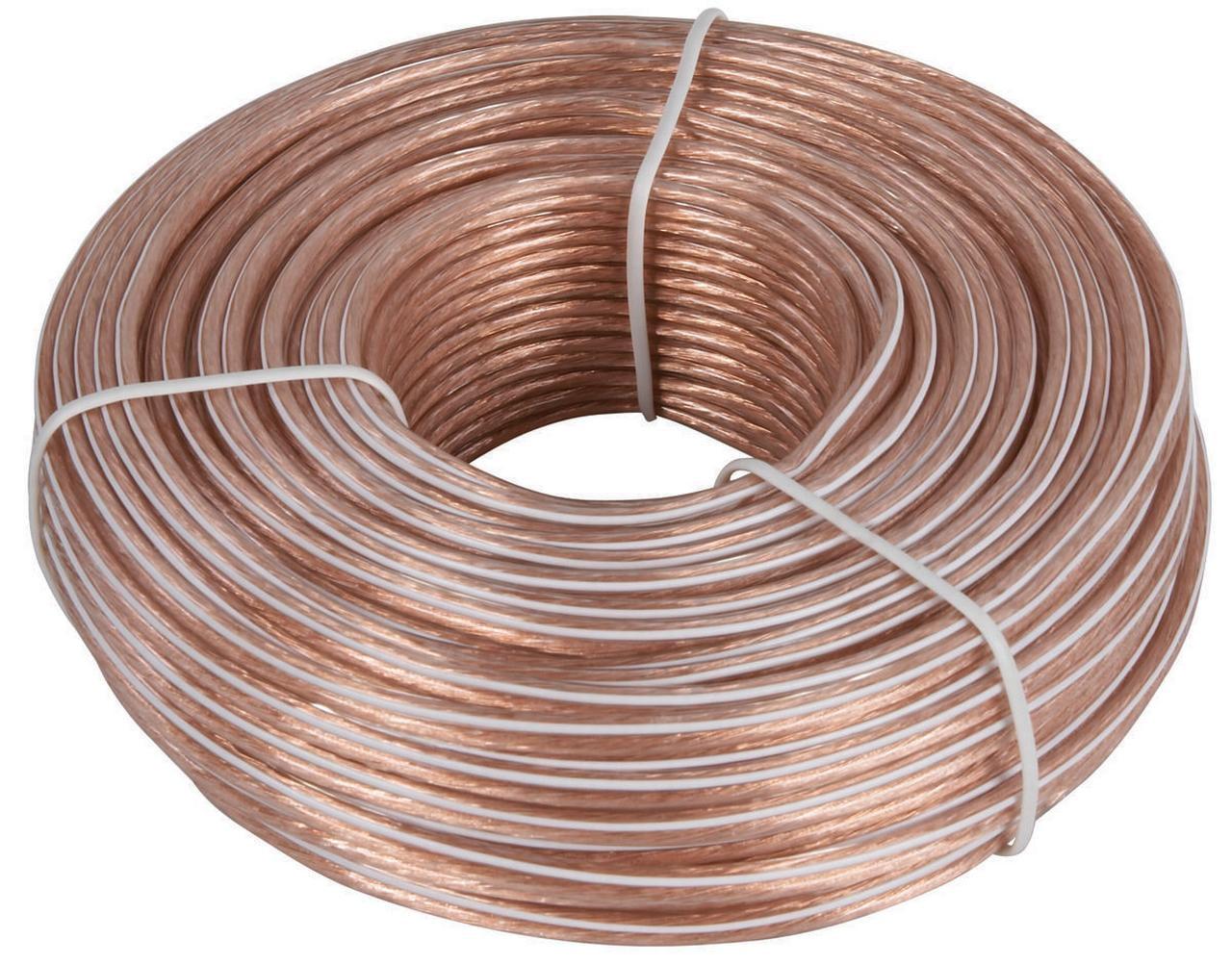 100 ft Clear PVC Copper Speaker Wire 24 AWG