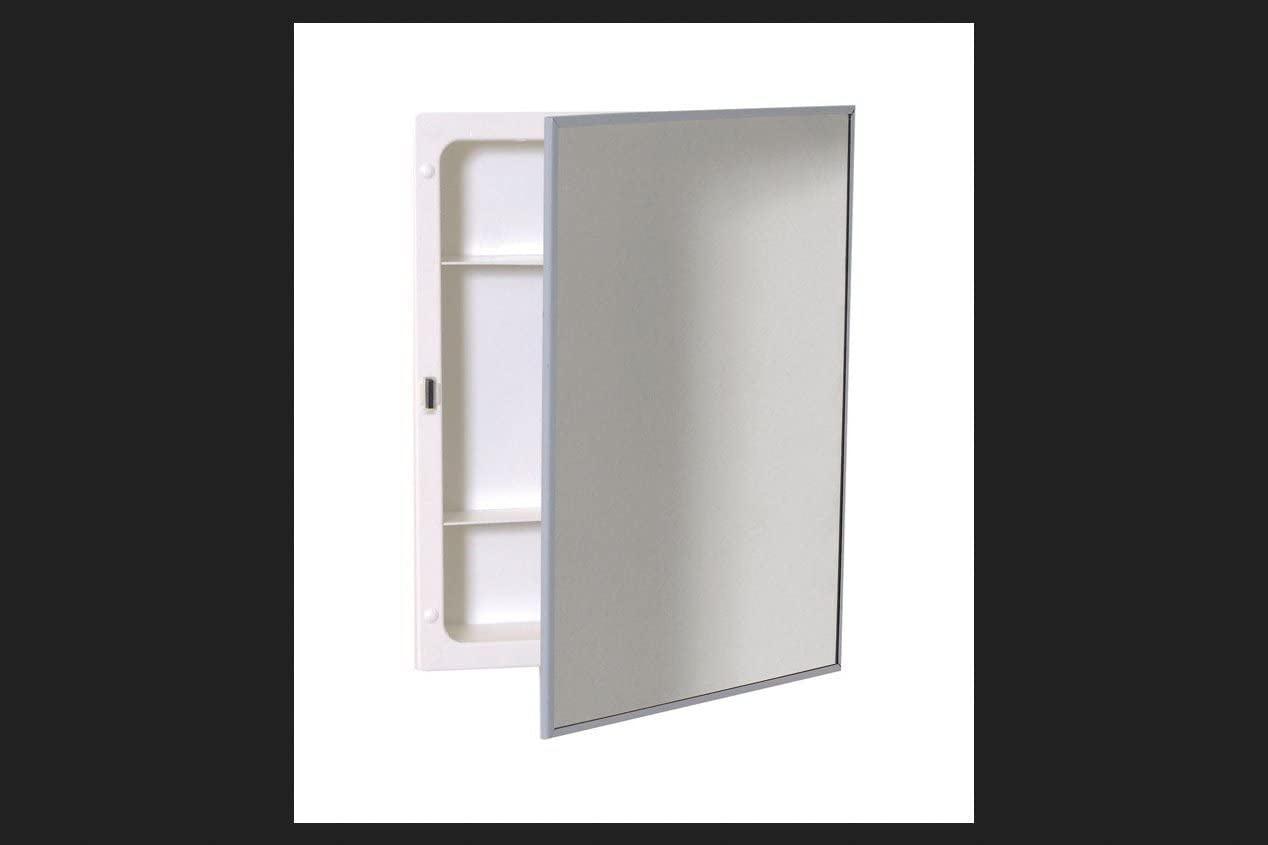 Products X311 Stainless Steel Frame Swing Door Medicine Cabinet, Surface or Recess Mount, 16.13" x 20.13" x 4"
