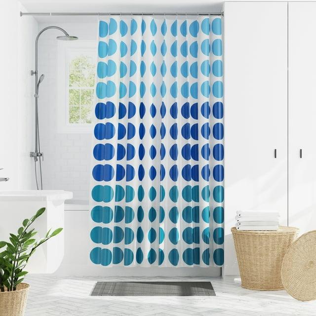 Zenna Home Trina Dot PEVA Single Shower Curtain and Hooks Set