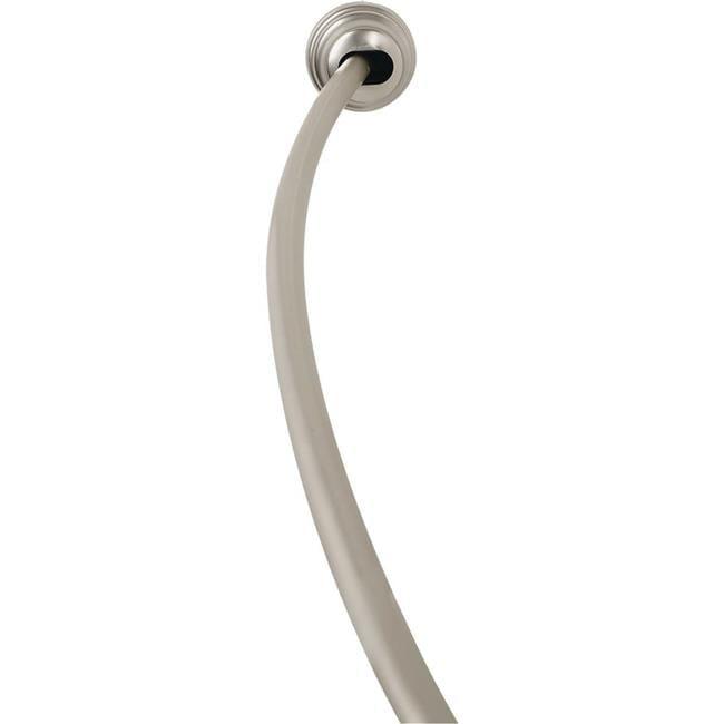 Adjustable Satin Nickel Curved Shower Rod 50-72 in.