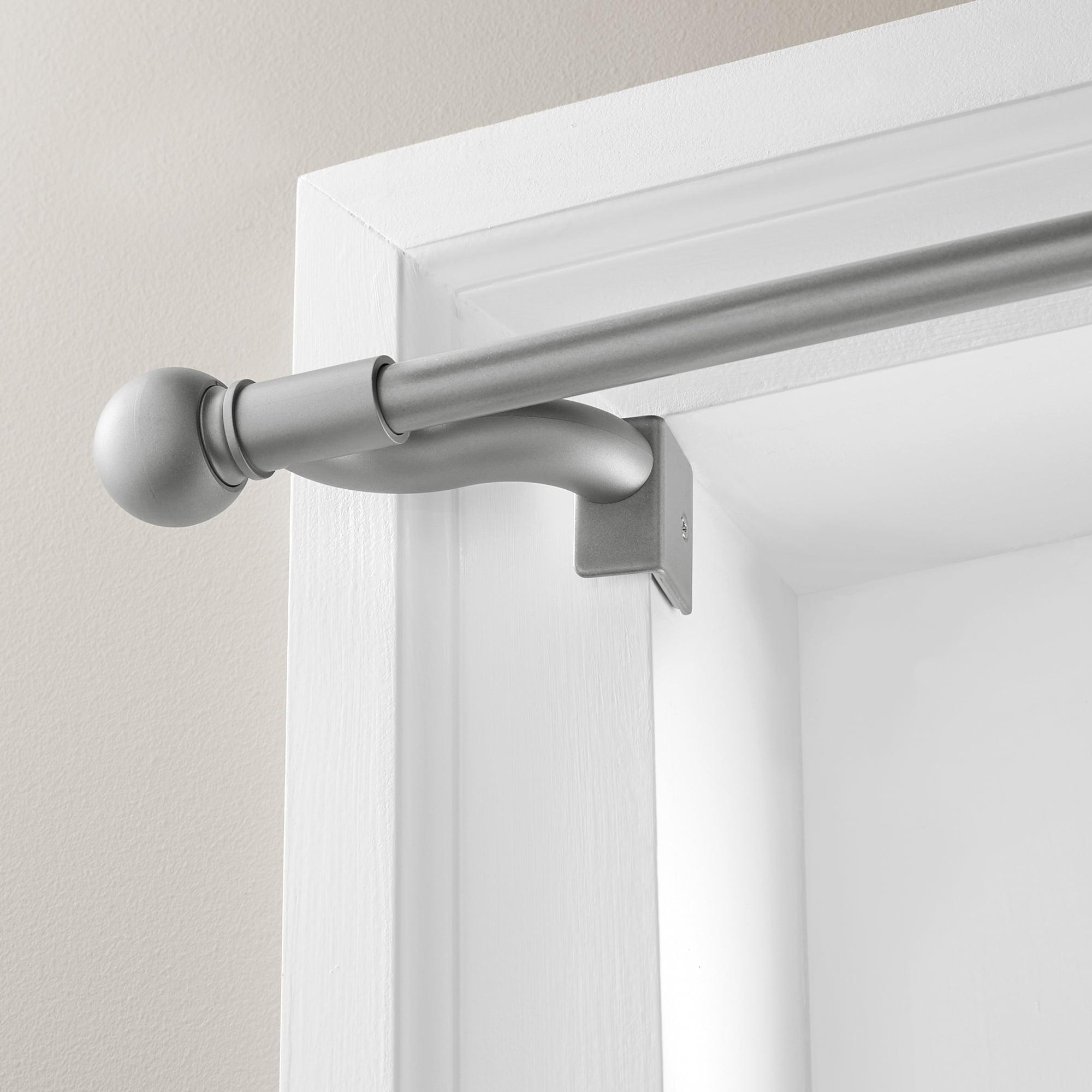 Adjustable Brushed Nickel Tension Mounted Curtain Rod 28-48"