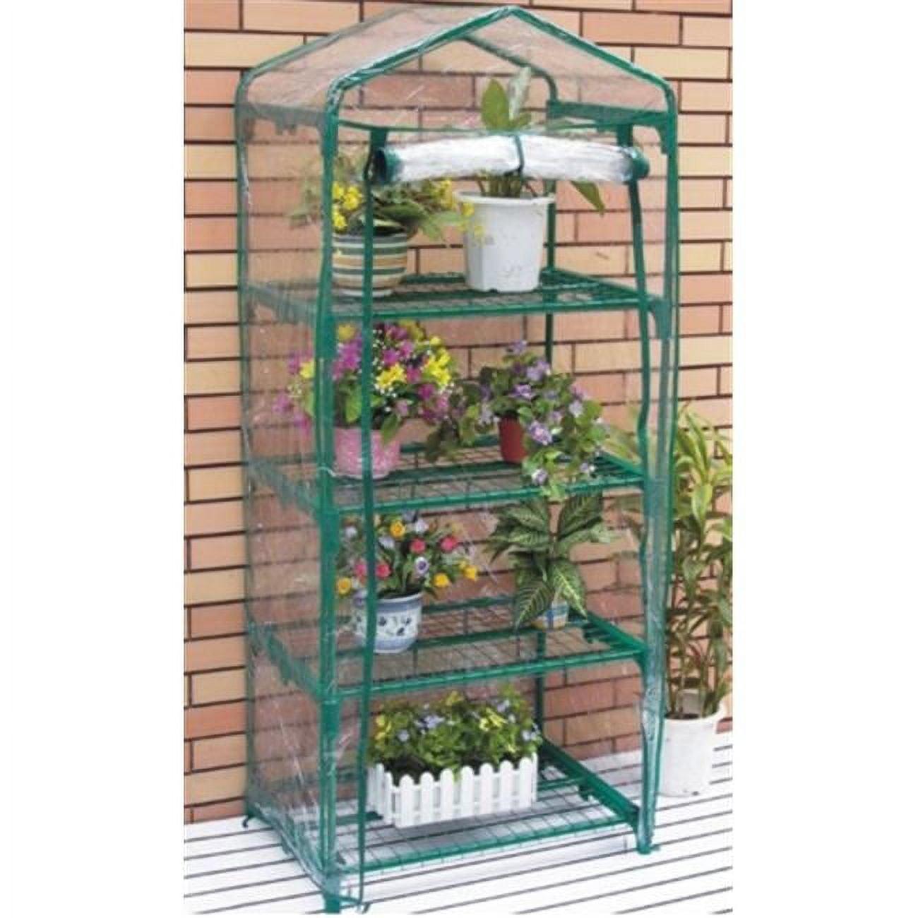 Zenport 2.5 Ft. Green Steel Four-Tier Mini Greenhouse