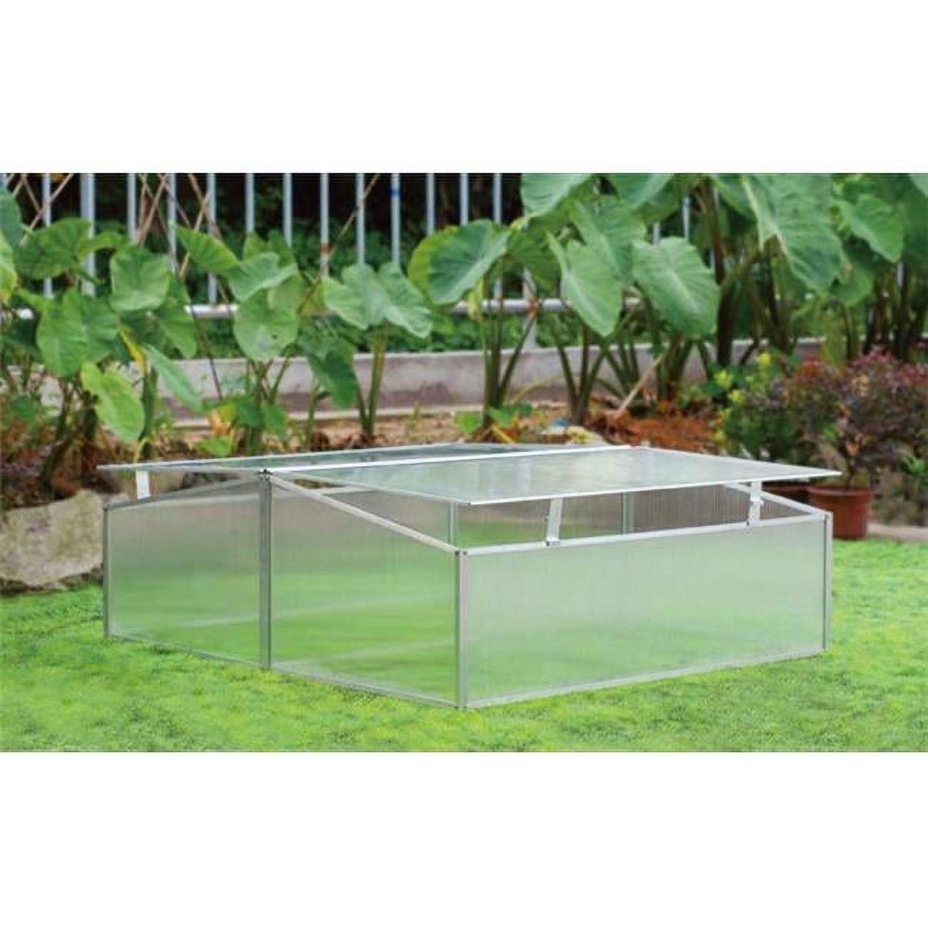 Double-Wide Clear Aluminum Cold Frame Greenhouse with Polycarbonate Panels