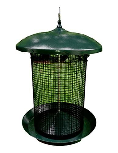 Green Metal Hanging Tube Bird Seed Feeder