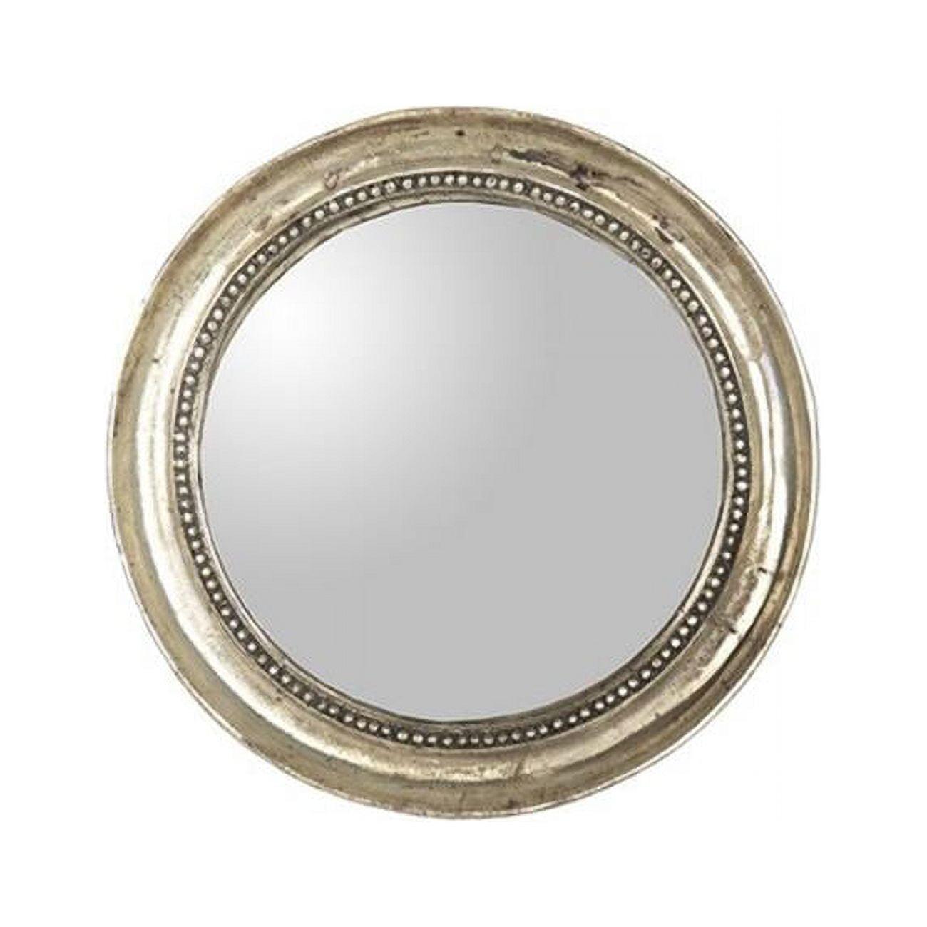 Angelika Distressed Silver Convex Wall Mirror 10.25"