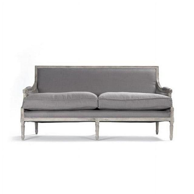Zentique B007-3 E272 A048 Louis Grey Linen Sofa- 70 x 34.75 x 27 in.