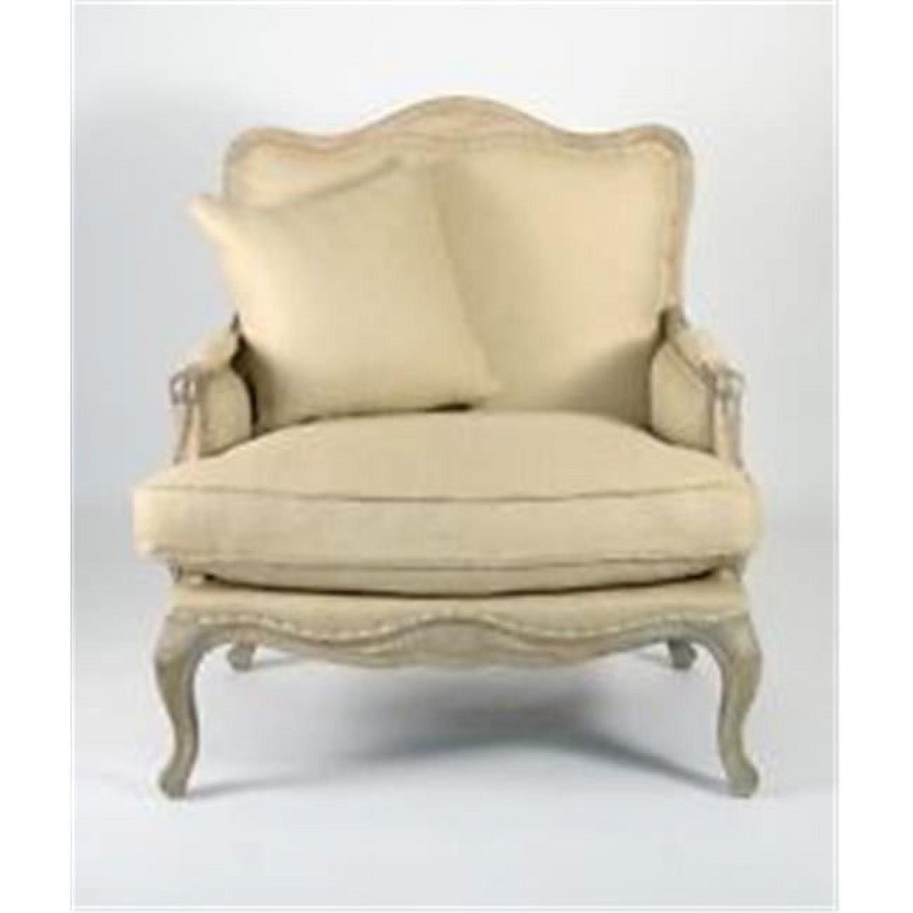 Zentique CFH111 E272 A003-Jute 35 x 39.5 x 29 in. Belmont Club Chair, Natural Linen & Jute