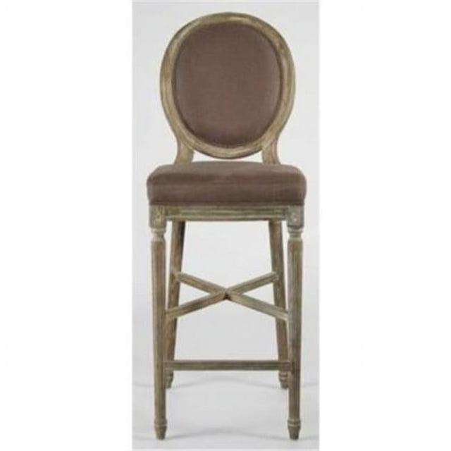 Medallion Bar Stool, Grey Linen