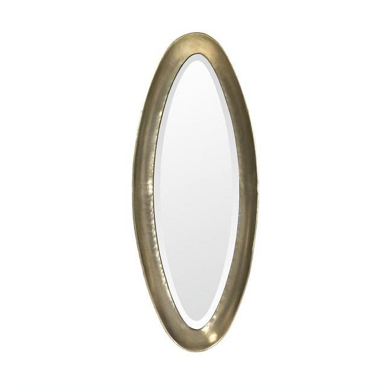 Medium Pale Gold Oval Wood Wall Mirror