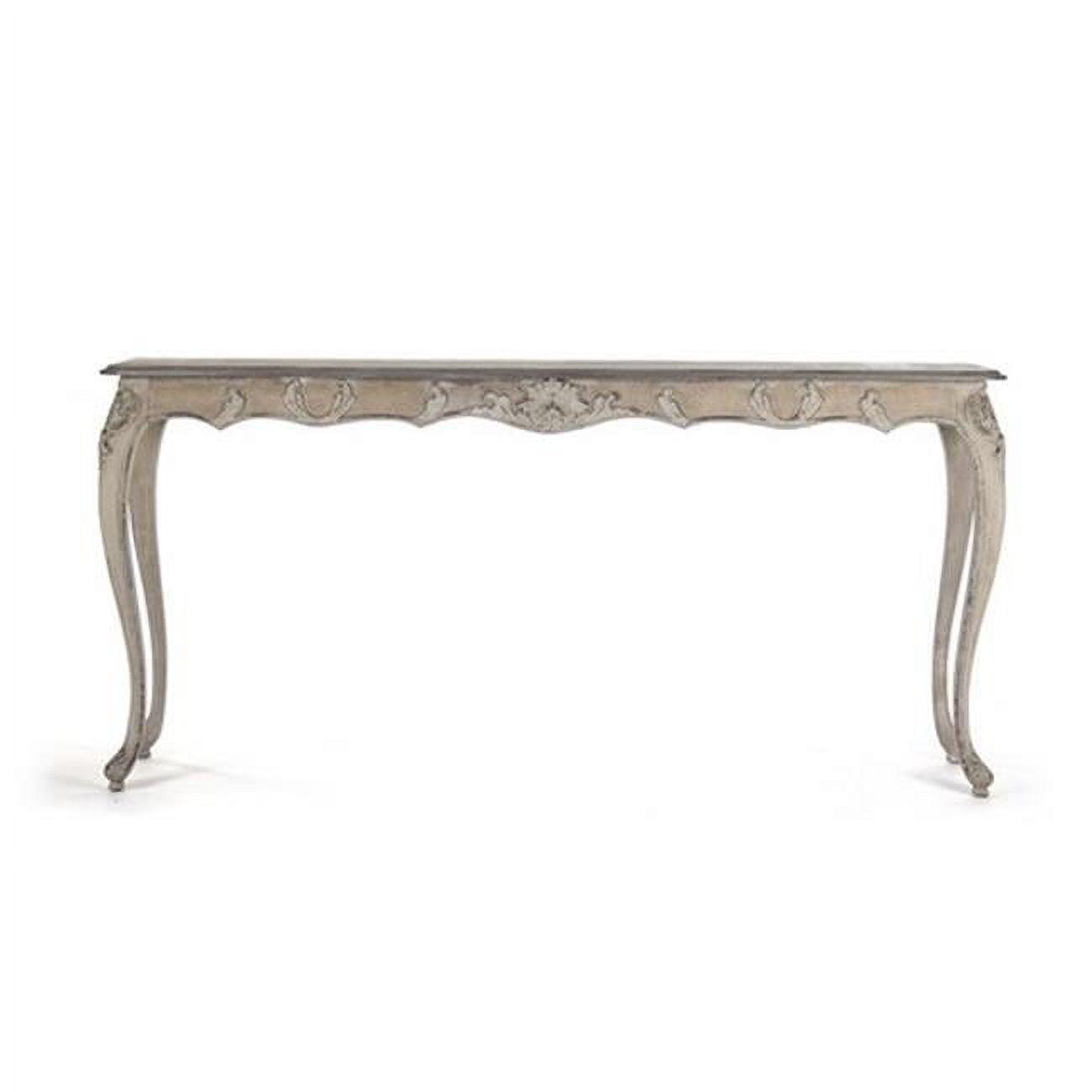 Gerome Distressed Taupe and Gunsmoke Grey 71'' Vintage Console Table