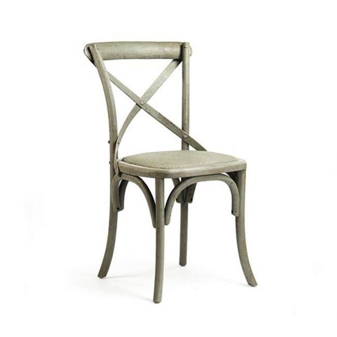 Parisienne 35'' Faux Olive Green Wood Cross-Back Side Chair