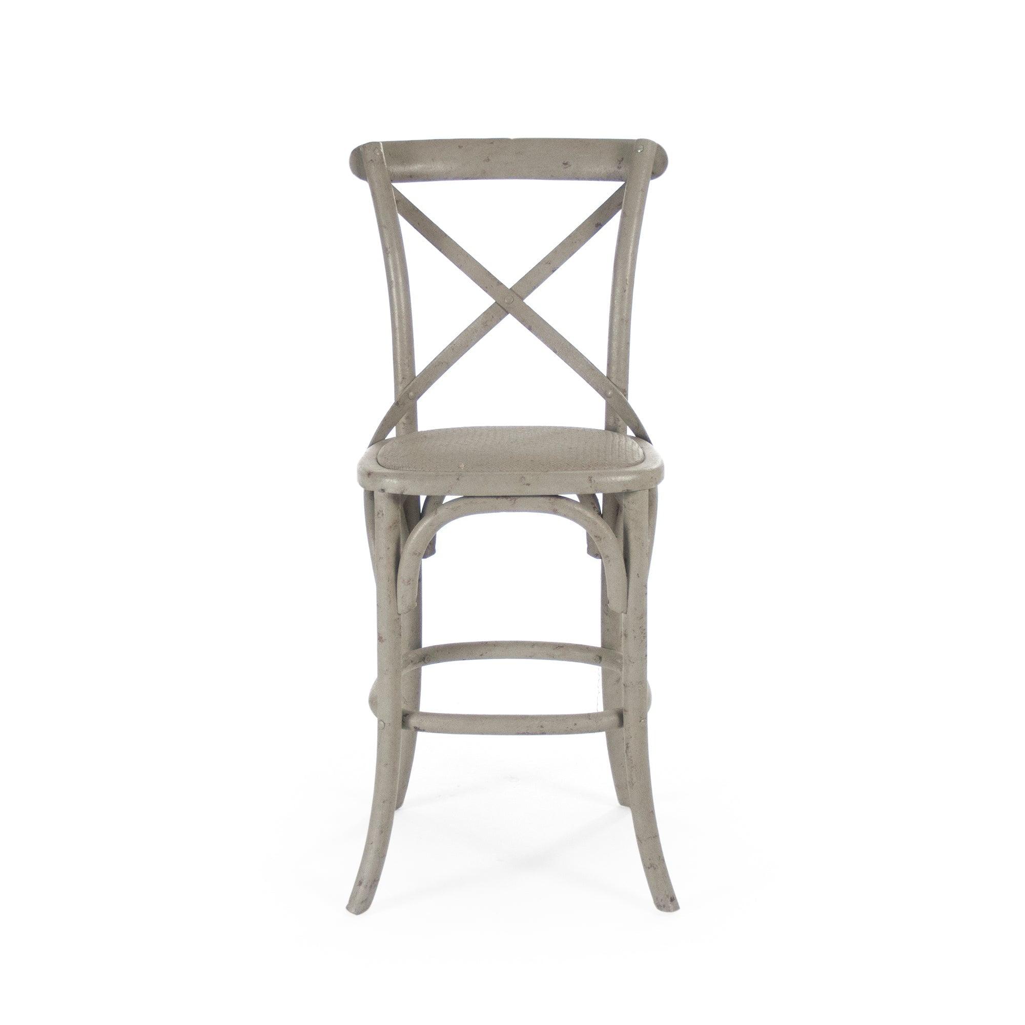 Elegant Parisienne 26'' Counter Stool in Faux Olive Green Birch