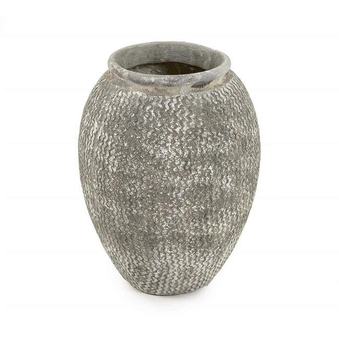 Zentique Vase with Distressed Gray Finish