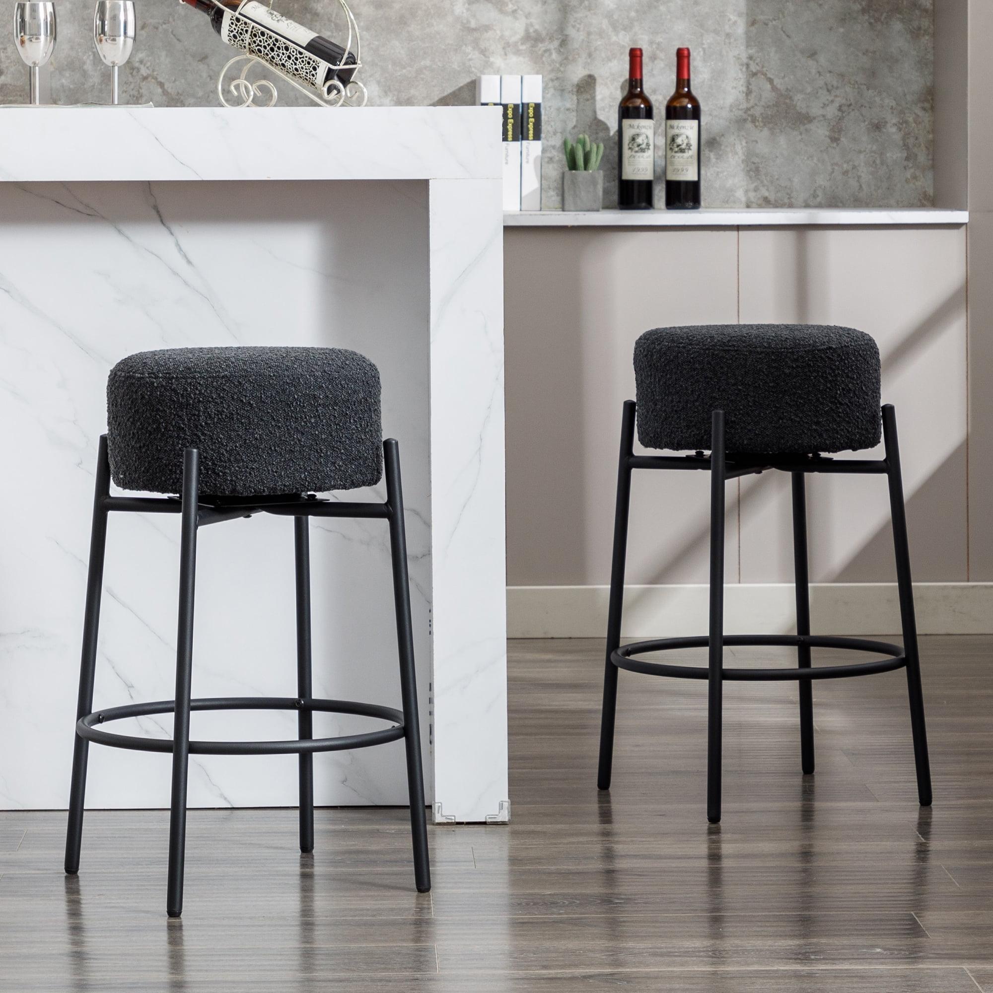 Swivel 26.7'' Boucle Counter Stool