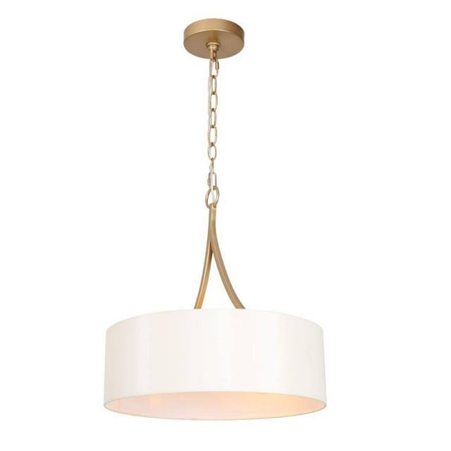 Zevni Modern 3-Light Dark Gold Farmhouse Chandelier, Classic Drum Pendant Light, Dining Room Island Pendant Hanging Light