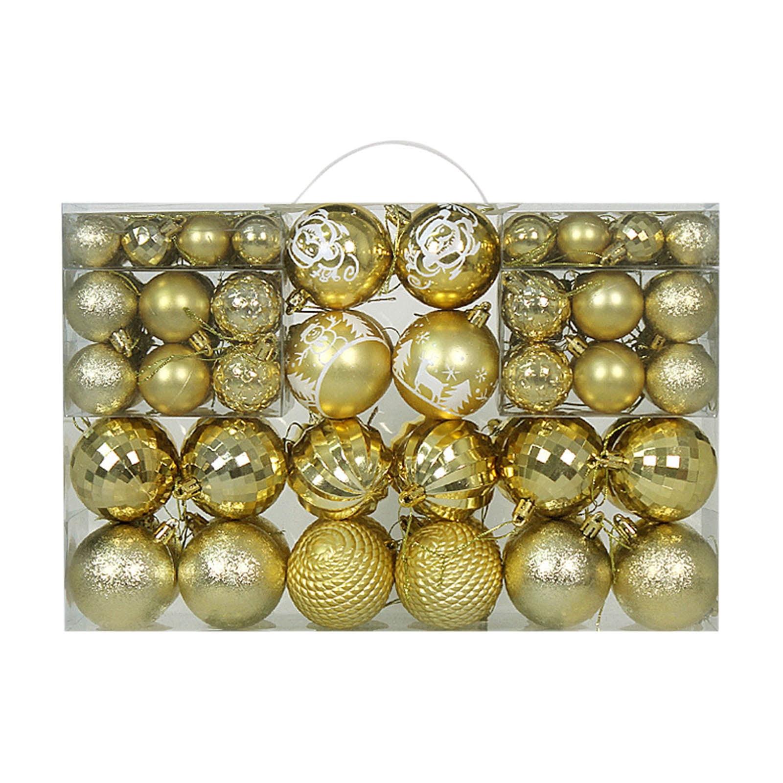 Zhourta 100PCS Christmas Balls Ornaments 1.18/1.57/2.36Inch Non Dusting Plating Ball Shatterproof Christmas Tree Decorations Hanging Ball for Holiday Wedding Party Decoration Clearance