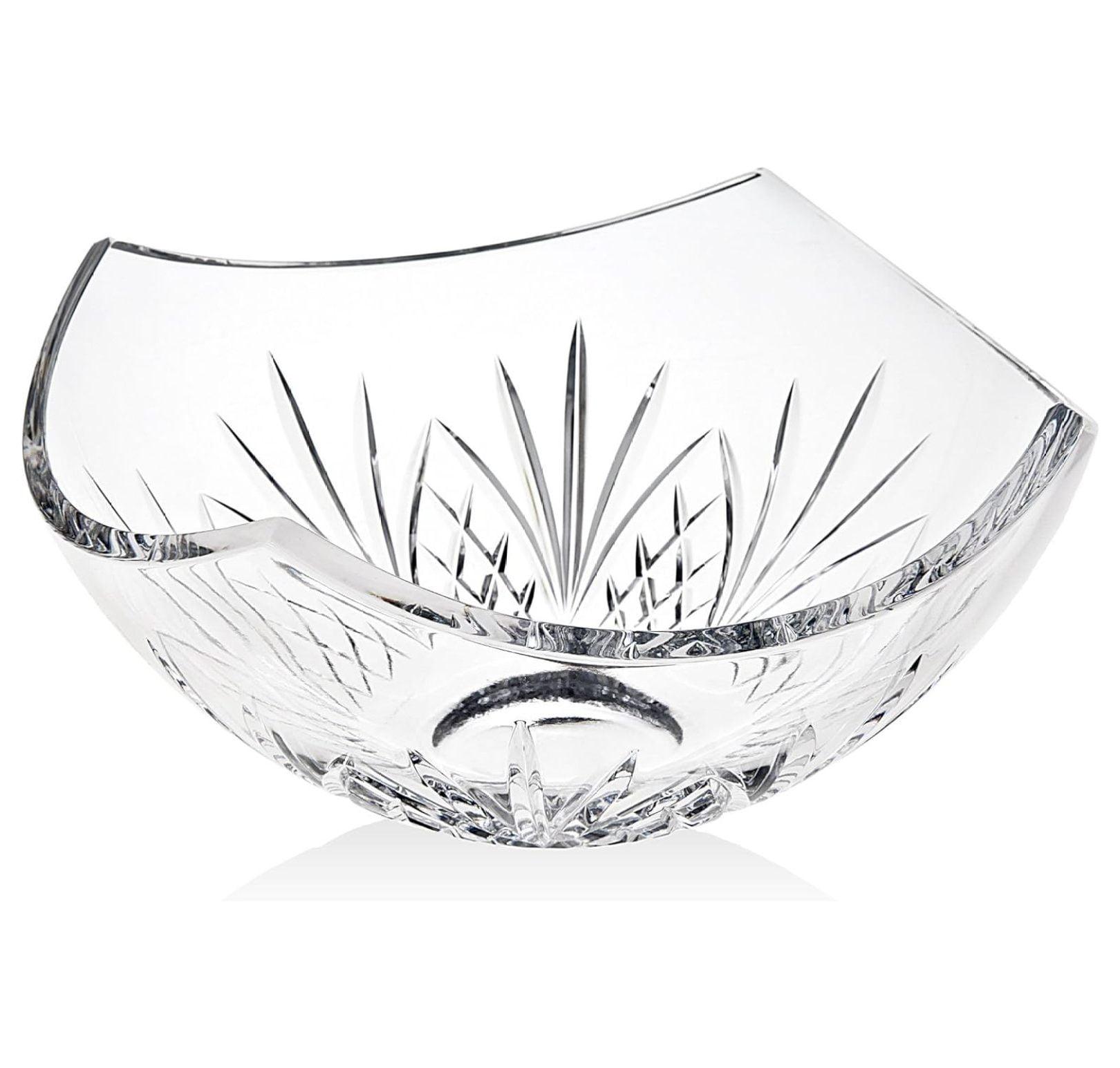 Elegant Clear Crystal Round Serving Bowl