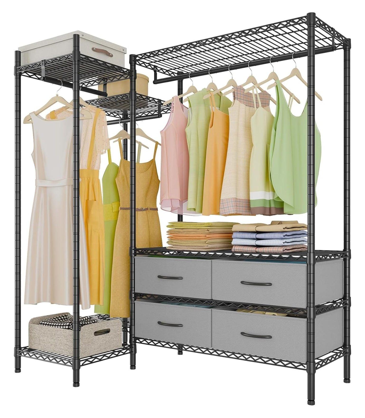 VIPEK L20 L Shaped Garment Rack Corner Adjustable Clothing Rack Heavy Duty Metal Wardrobe Closet