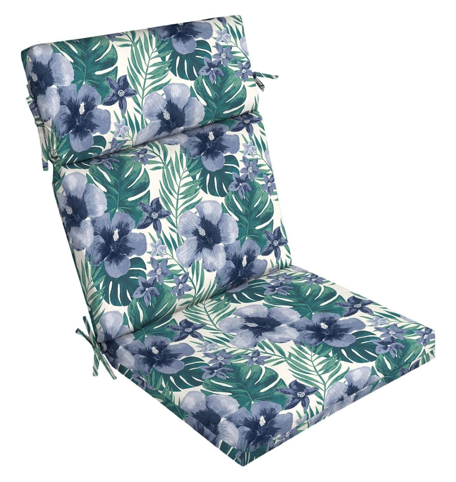 Salome Tropical Blue 21"x20" Outdoor Dining Chair Cushion