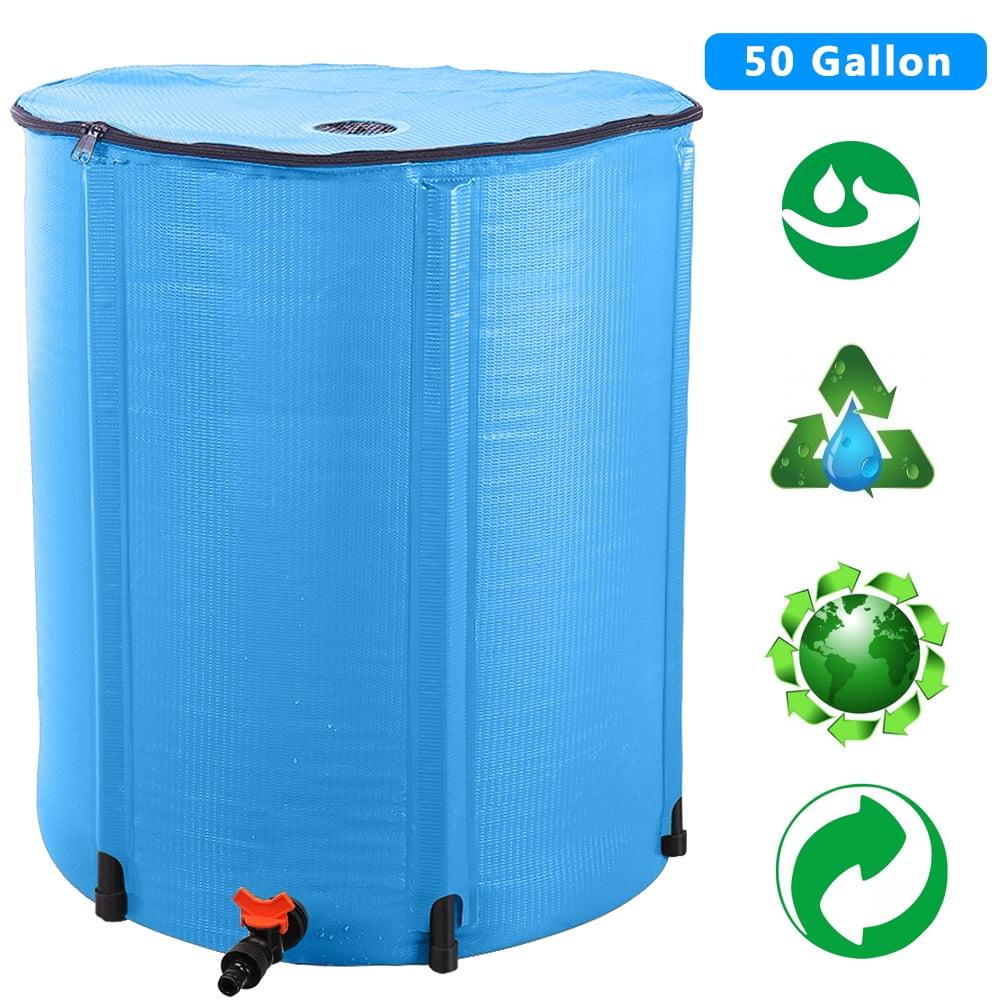 Winado Portable 100 Gallon Rain Barrel Patio Water Storage Barrel Blue